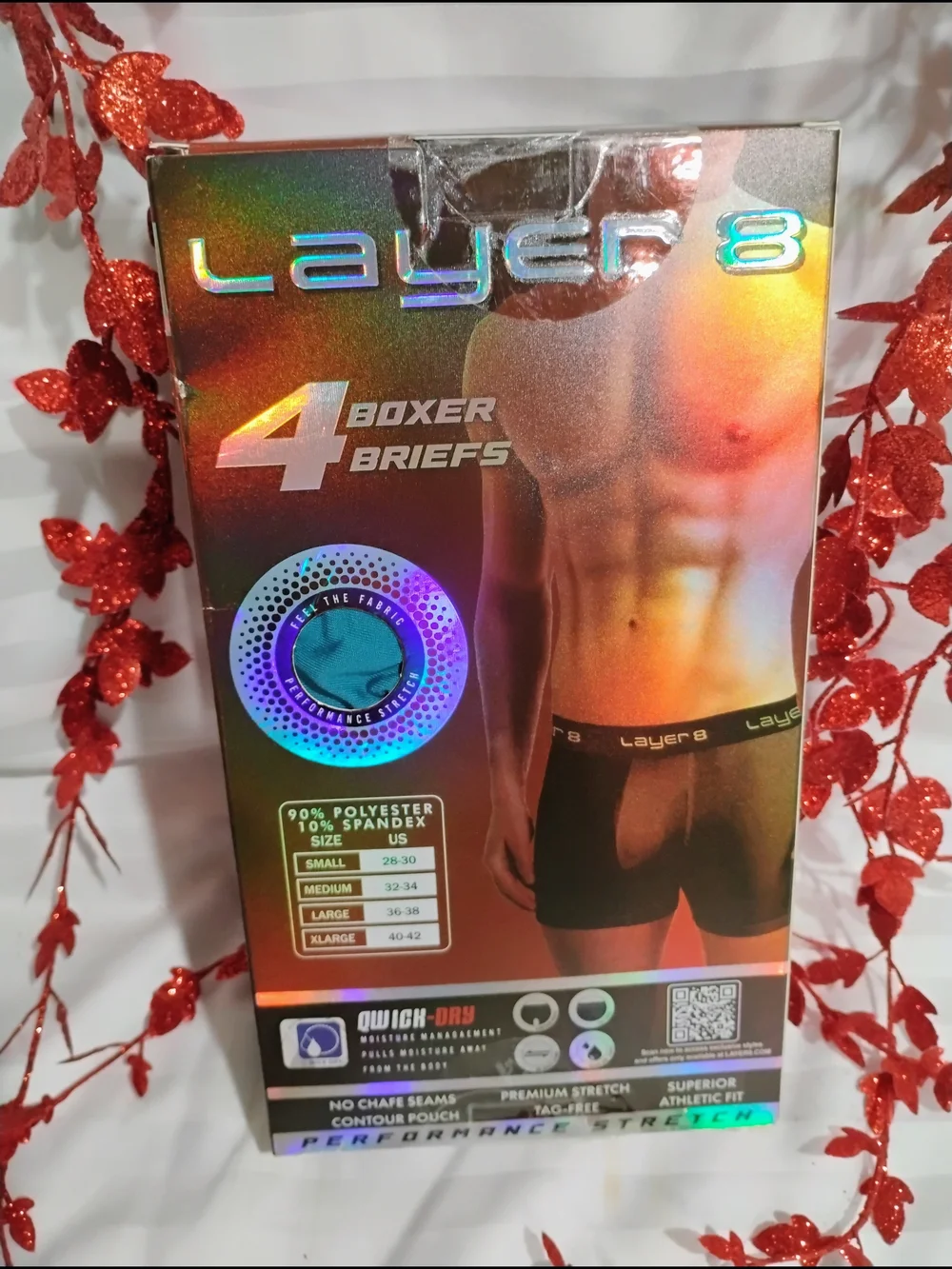 Layer 8 Teal & Black Performance Stretch 4-Pack Boxer Briefs